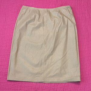 Nine West Beige  genuine leather Pencil Skirt, US10